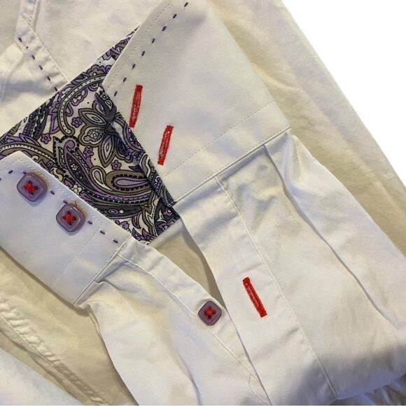 7 Downie Street White Button Down Dress Shirt Men's Size Small - Picture 15 of 15